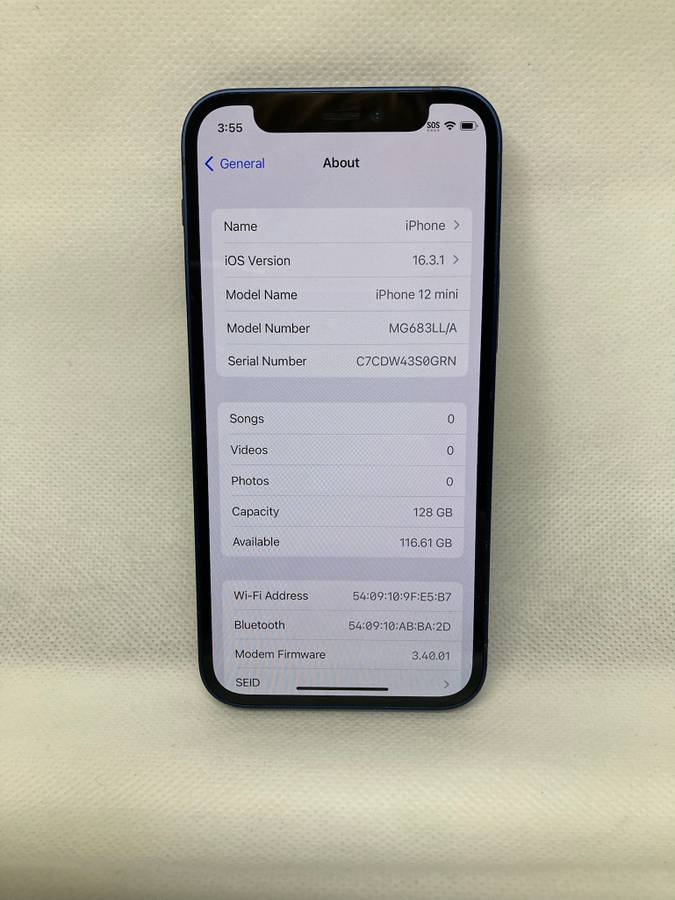 APPLE iPhone 12 mini 128GB AT&T/CRICKET Cellphone, Blue
