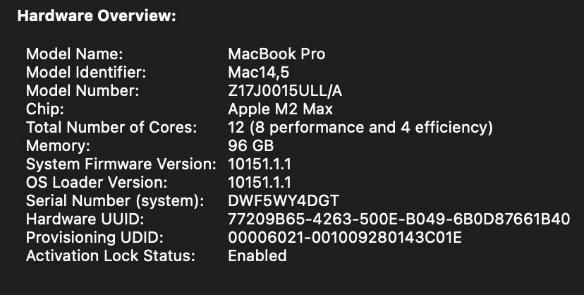 Apple 14.5" MacBook Pro [M2 Max, Space Gray] EXCELLENT COND