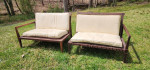 Mid-century modern sofa, black walnut.