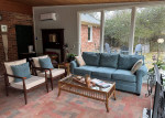 Mid-century modern sofa, black walnut.