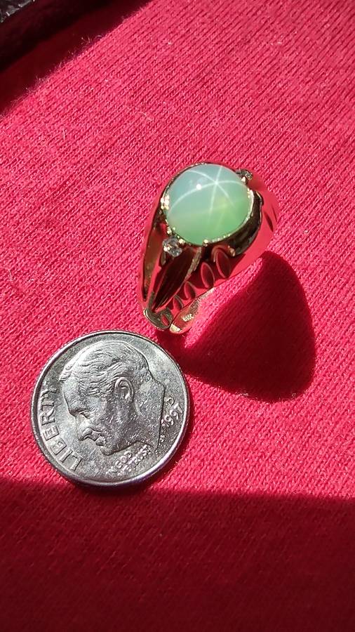 18K Star Sapphire & Diamond Ring