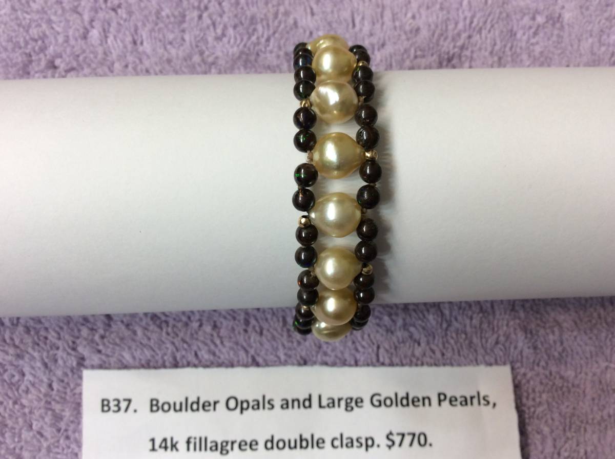 Golden Fresh Water Pearls and Opals