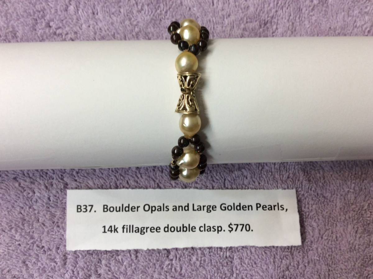 Golden Fresh Water Pearls and Opals