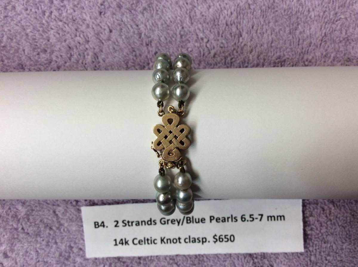 Two strands Light Blue Fresh Water Pearls