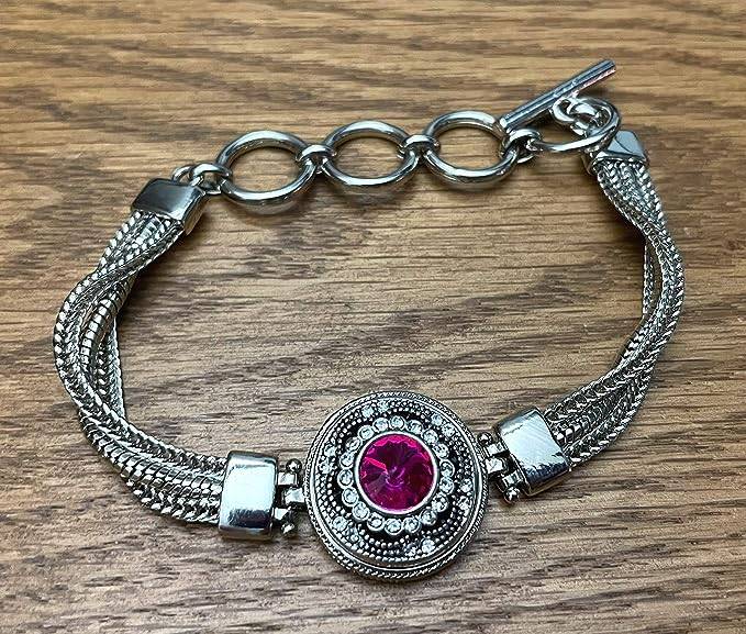 Snap Jewelry Toggle Silver Plated Strand Bracelet