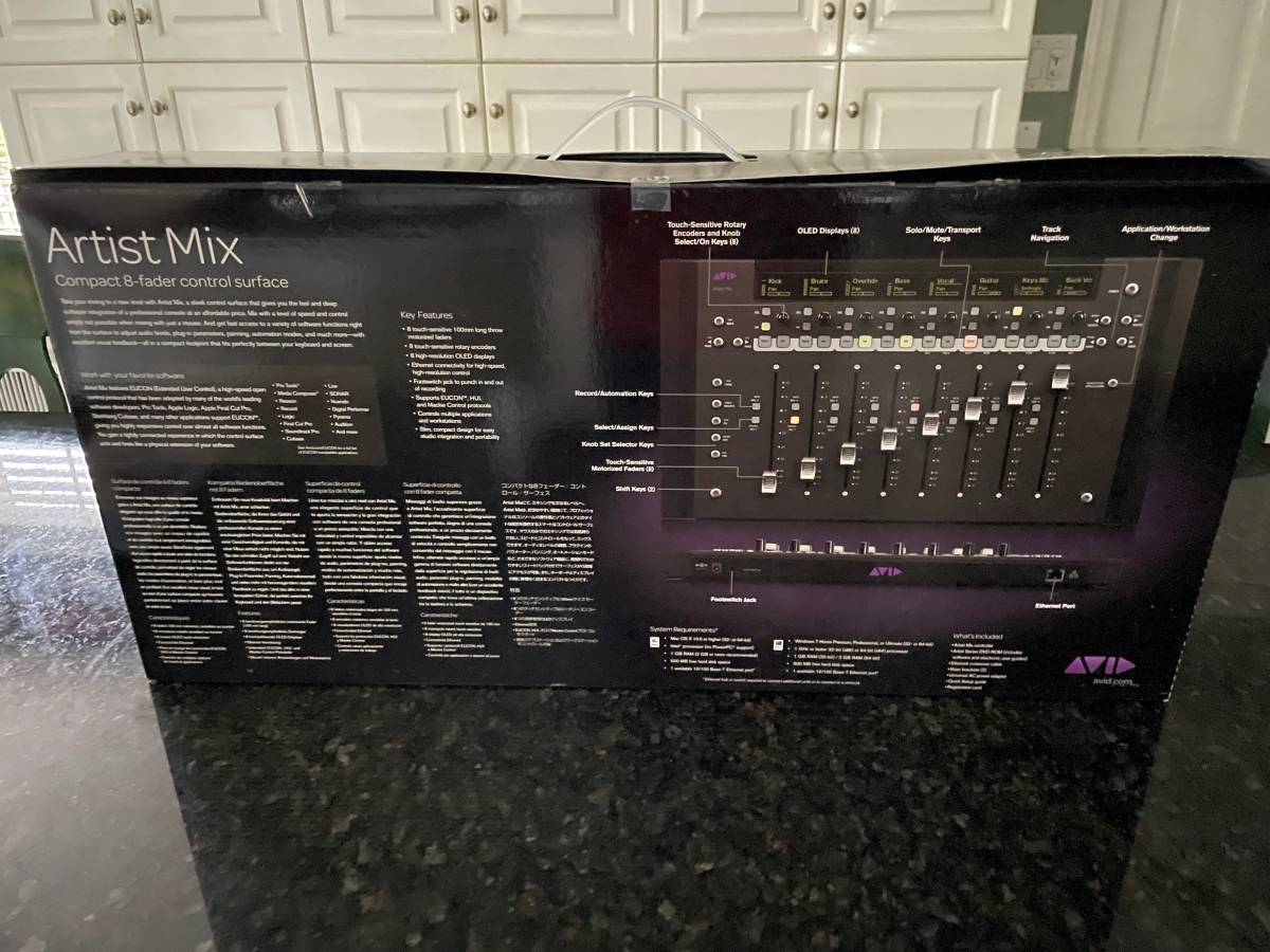 AVID ARTIST MIX 2018 w/custom stand + SSL Fader Caps