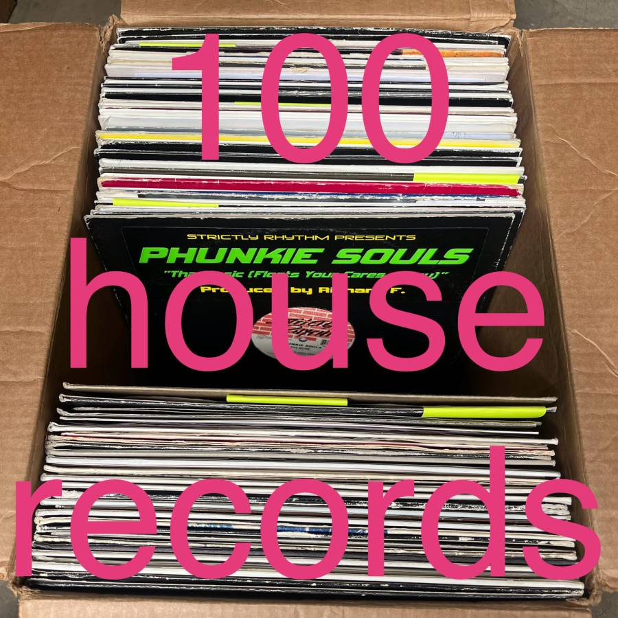 assorted HOUSE MUSIC lot of 100 12" vinyl records
