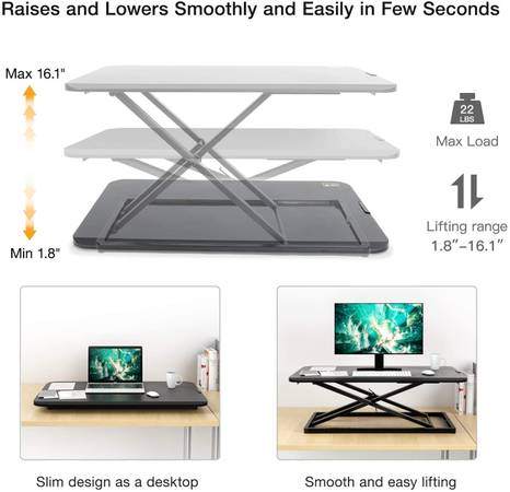 HUANUO Standing Desk Converter Height Adjustable Standup Desktop Riser