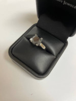 Black Hematite ring setting is 14K white gold.