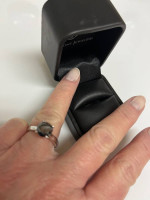 Black Hematite ring setting is 14K white gold.