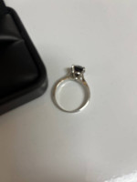 Black Hematite ring setting is 14K white gold.