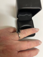 Black Hematite ring setting is 14K white gold.