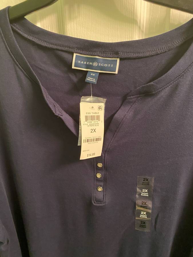 Karen Scott Henley plus size (2X) brand NEW never worn