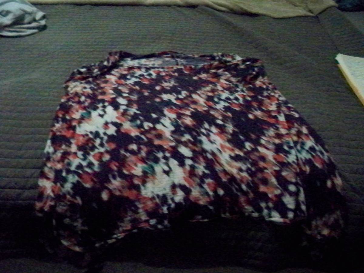 ana blue colorful short sleeve top size-1X
