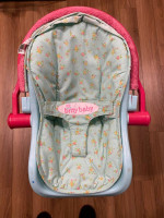 American Girl Doll Bitty Baby Green and Pink Car Seat Carrier