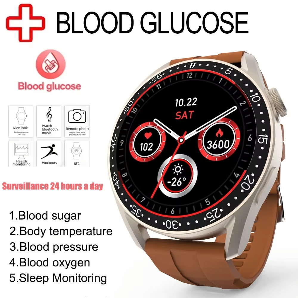 Smart Blood Glucose Meter Real-Time Blood Glucose Monitor Sensor Non-Invasive Blood Glucose Meter Diabetes Watch