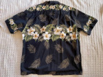 Ky's Hibiscus Row Black Hawaiian Shirt