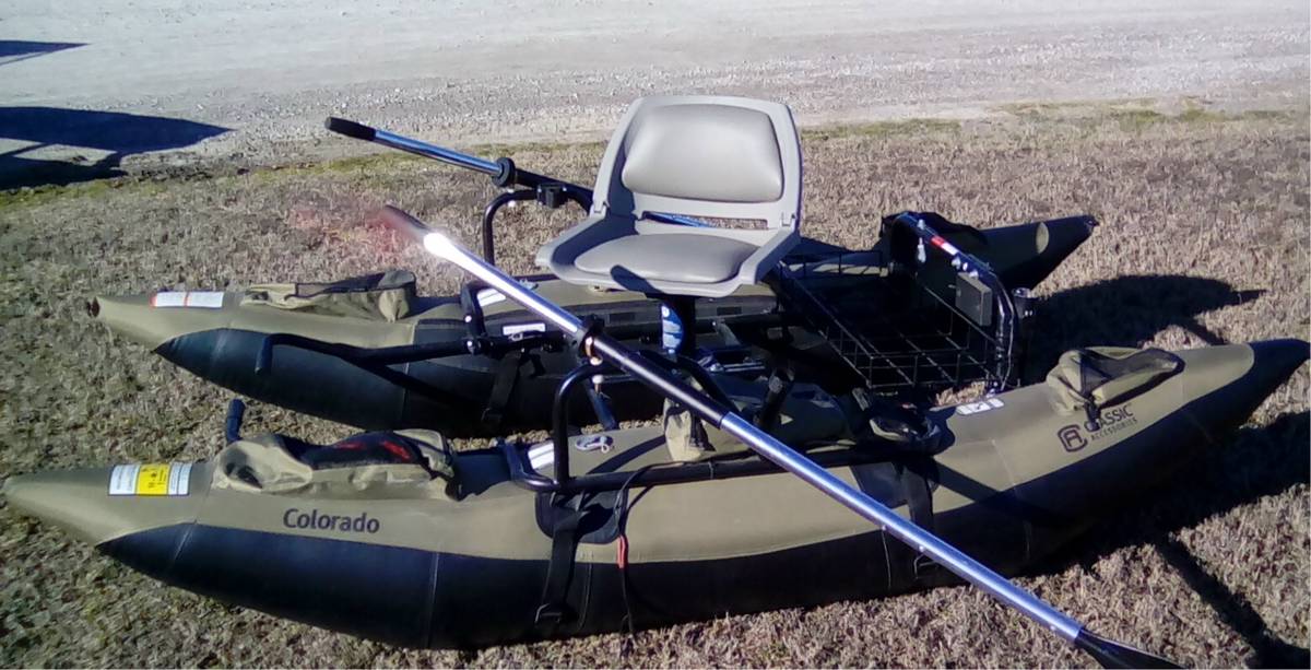 Classic Accessories Colorado Pontoon Boat w/ Minn Kota Motor