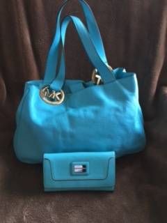 Kors - aqua blue wallet