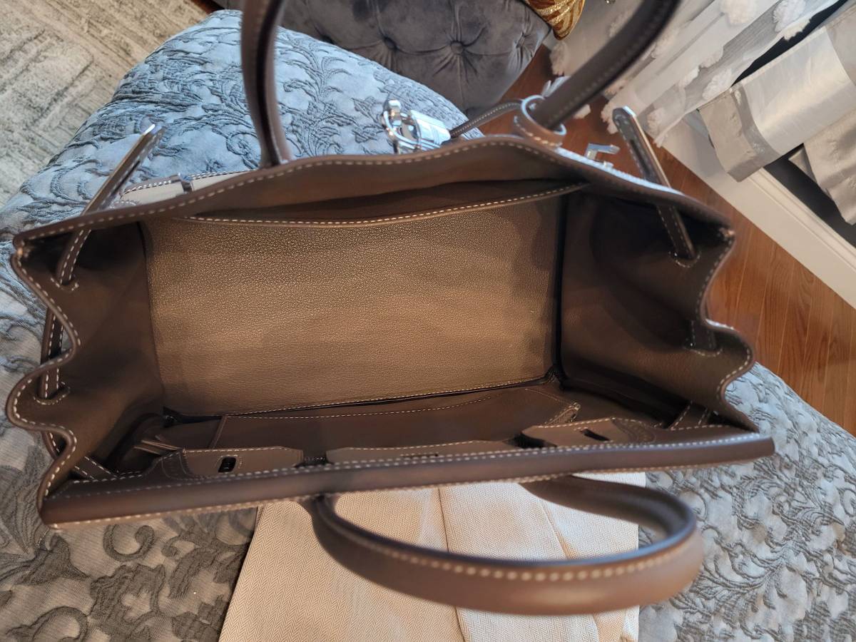 Hermes The Ghillies Brikin 30cm Silver hardware grey bag handbag

