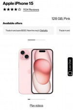 iPhone15 pink 128 GB